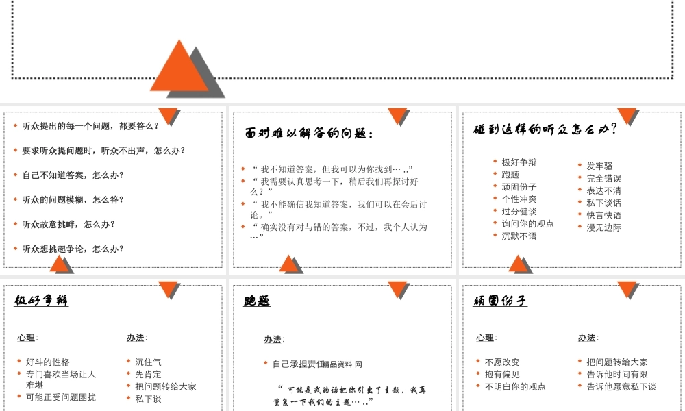 如何巧妙处理听众的问题