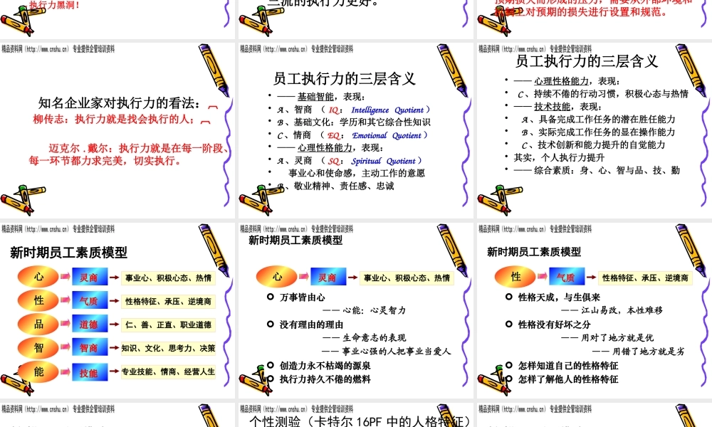 如何全方位提升员工的执行力(ppt 63页)