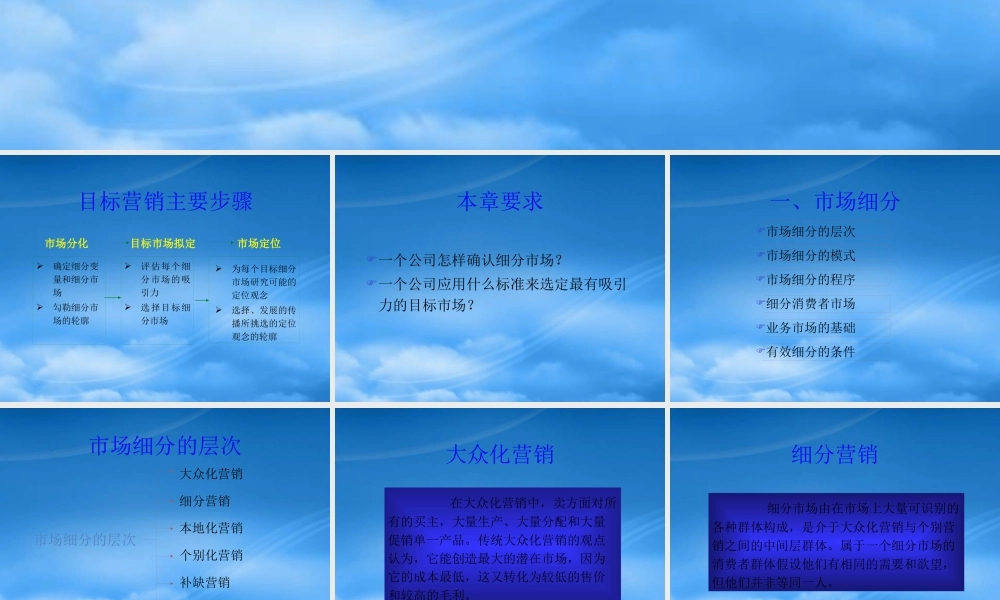 如何确定细分市场和选择目标市场