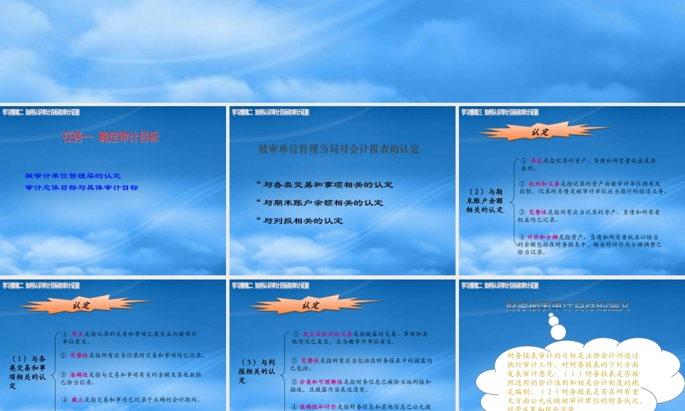 如何认识审计目标和审计证据