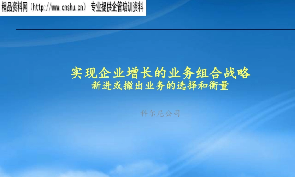 如何实现企业增长的业务组合战略