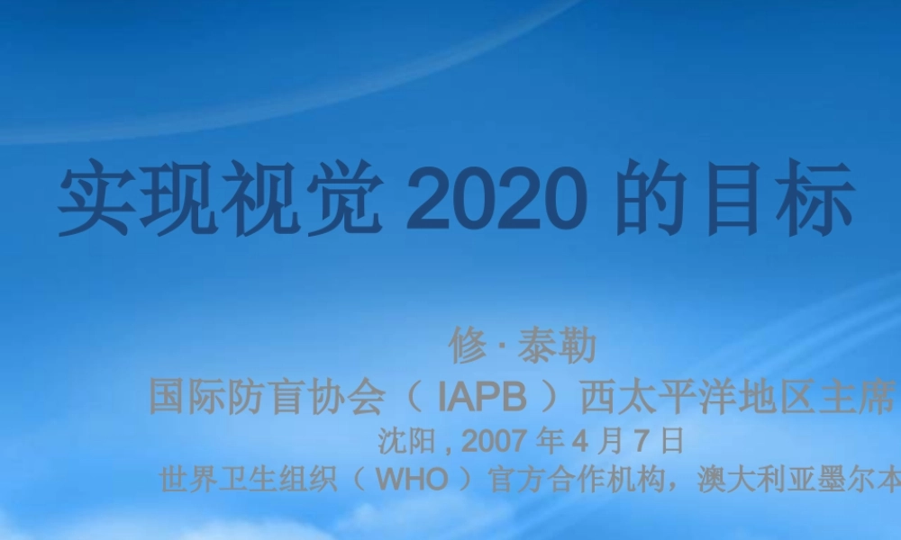 如何实现视觉2020的目标