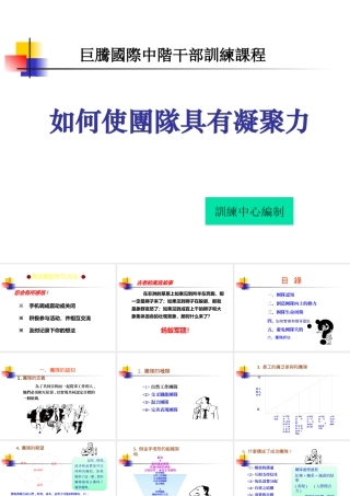 如何使团队具有凝聚力(PPT 页)