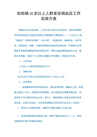 35岁首诊测血压方案