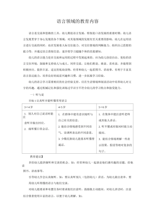 语言领域的教育内容