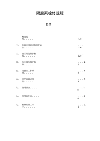 液压隔膜计量泵检修规程资料