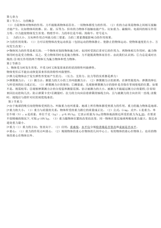 八下物理知识点总结