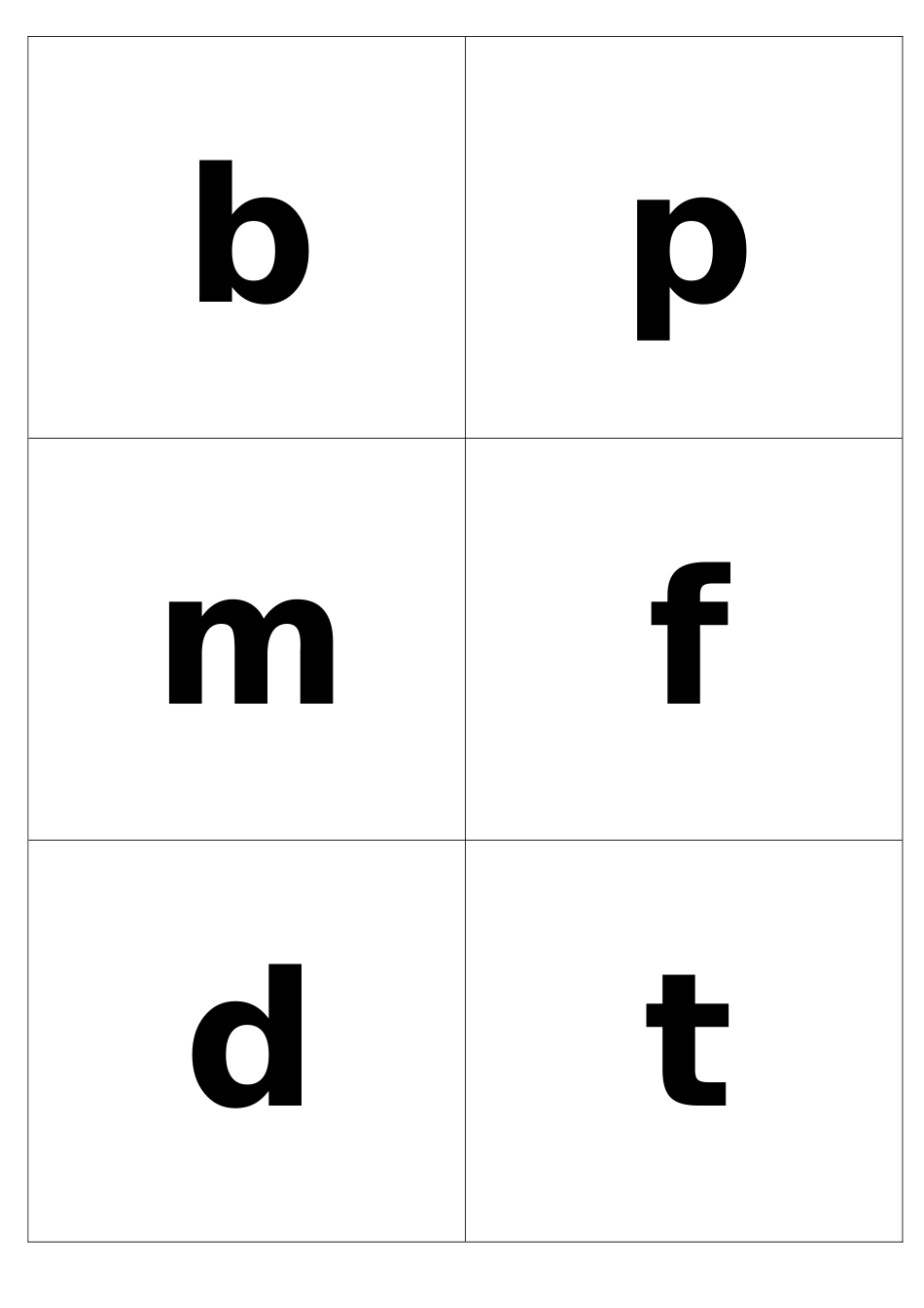 小学汉语拼音字母表卡片-word打印版_第1页