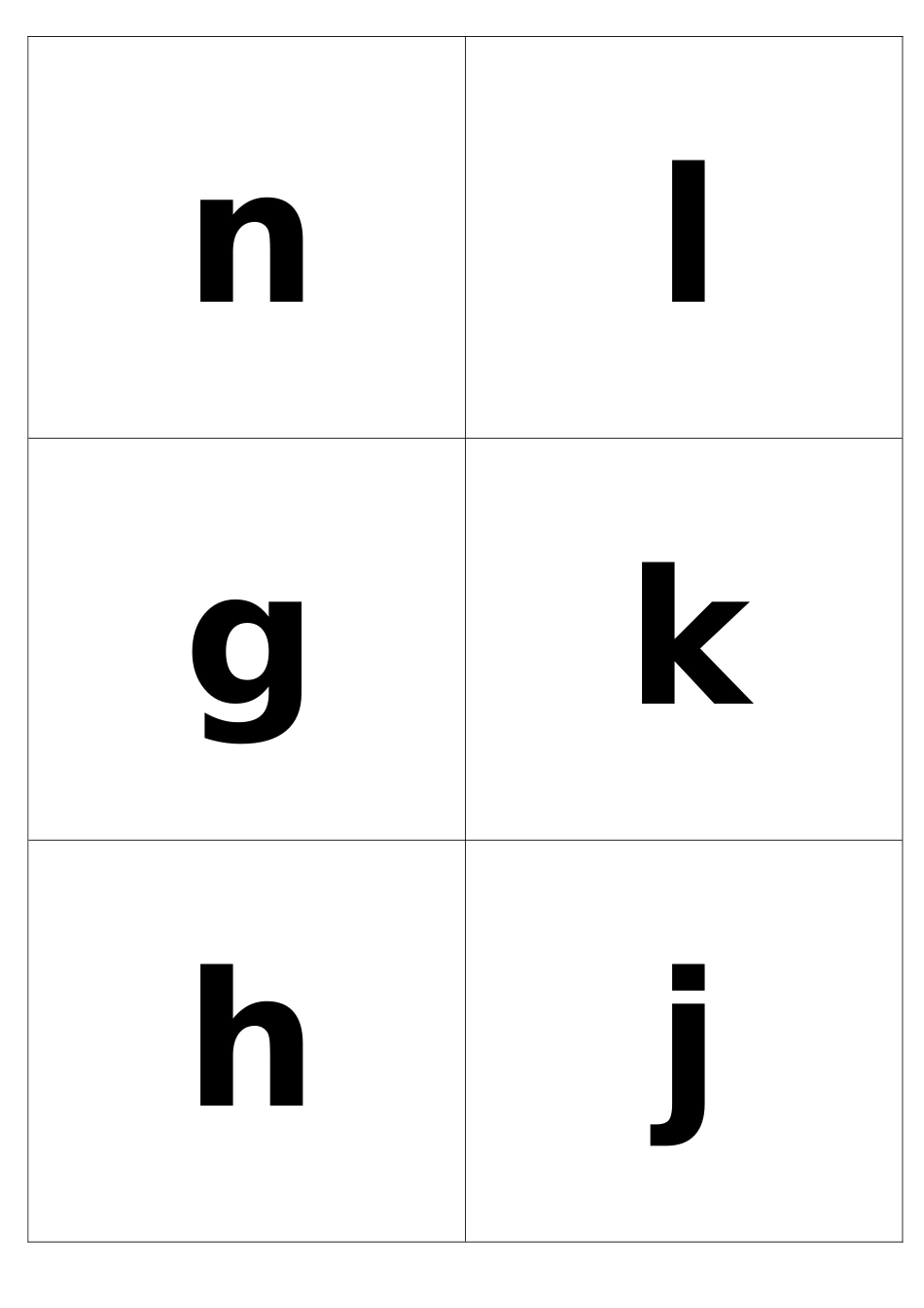 小学汉语拼音字母表卡片-word打印版_第2页