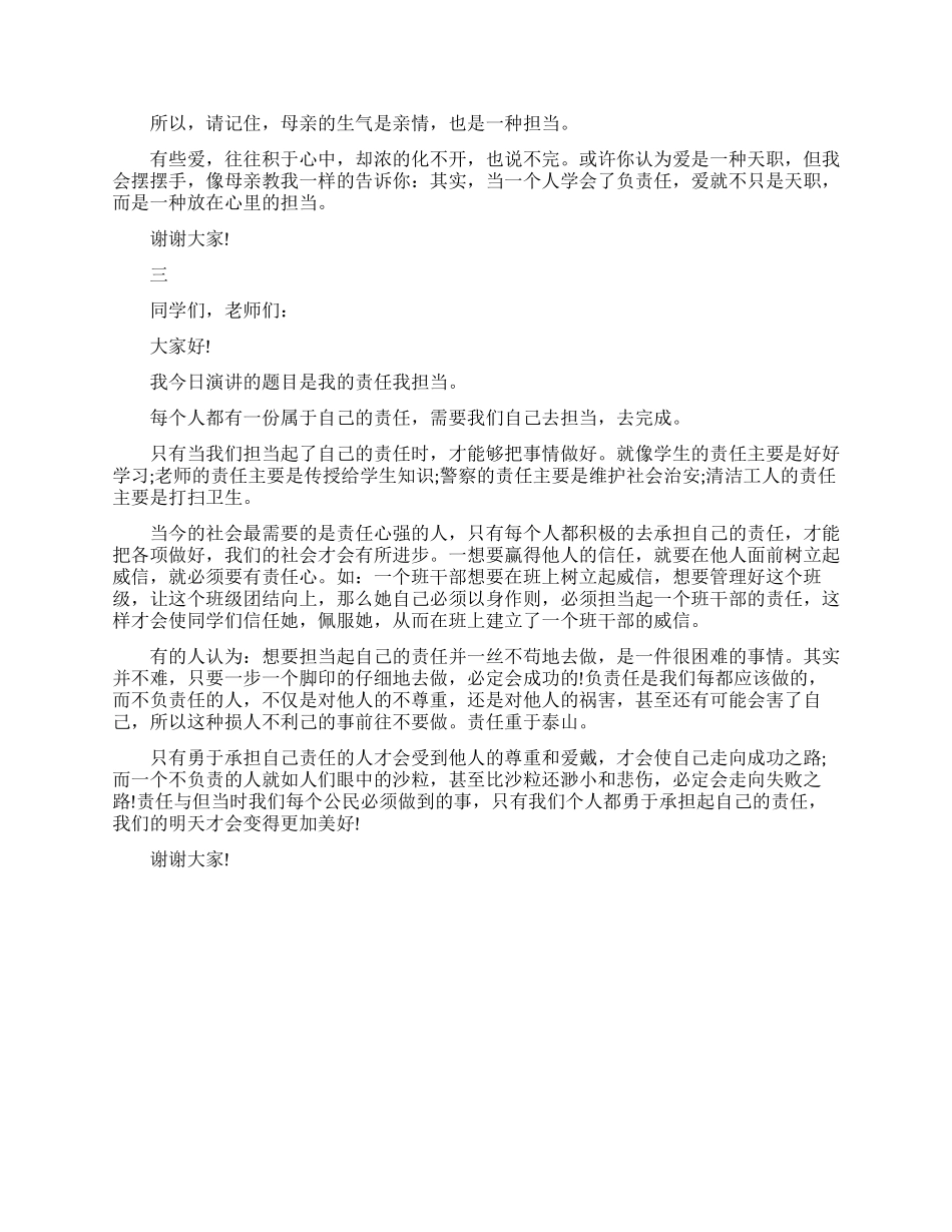 小学生关于担当的演讲稿_第2页