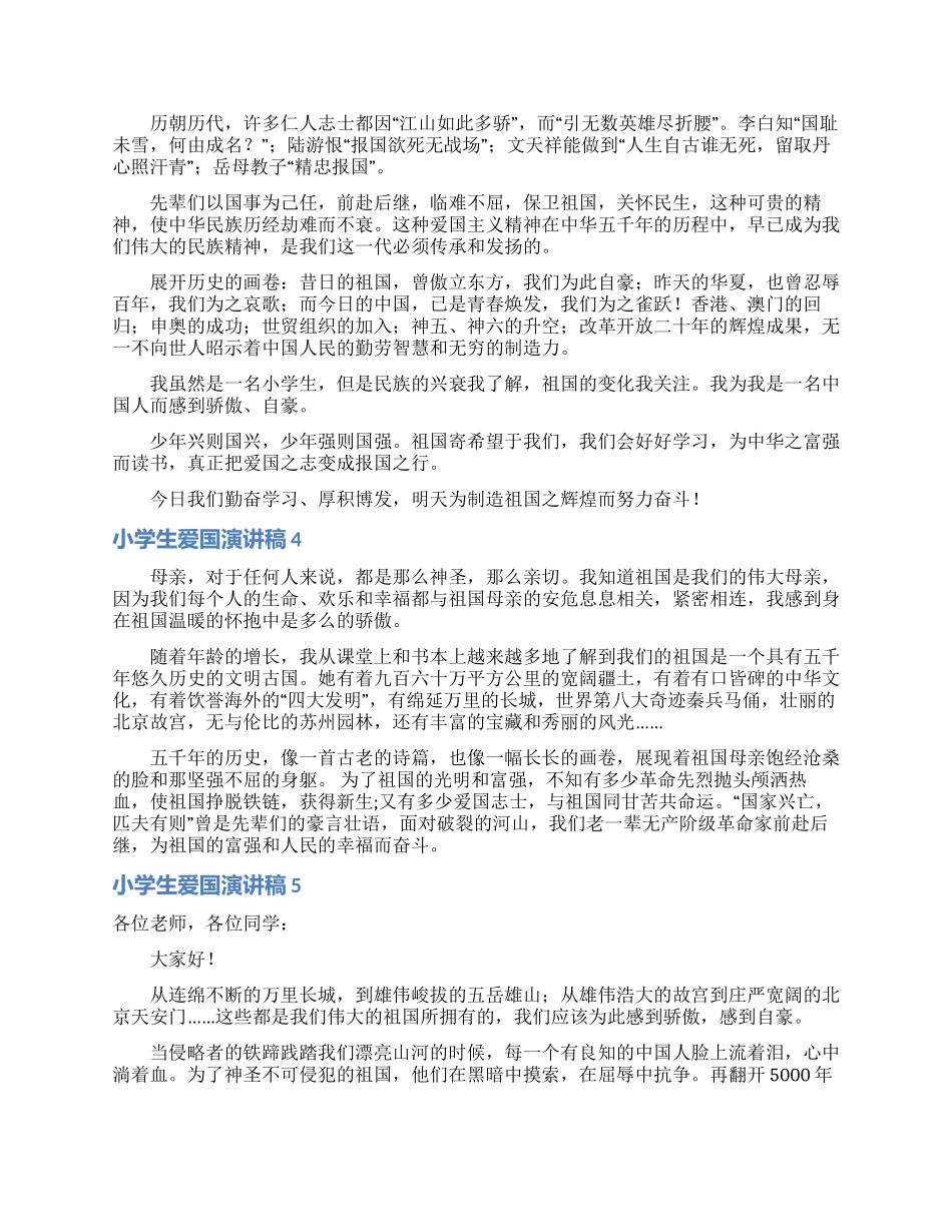 小学生爱国演讲稿_第2页