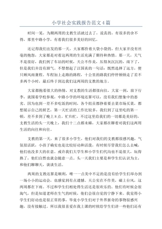 小学社会实践报告范文4篇