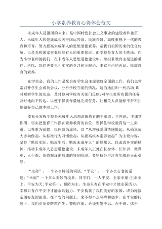 小学素质教育心得体会范文