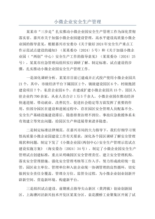 小微企业安全生产管理
