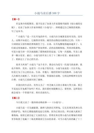 小战马读后感300字