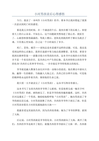 小河男孩读后心得感悟