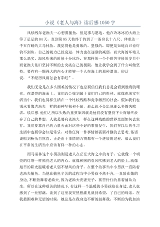 小说《老人与海》读后感1050字