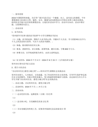 少先队暑假工作计划