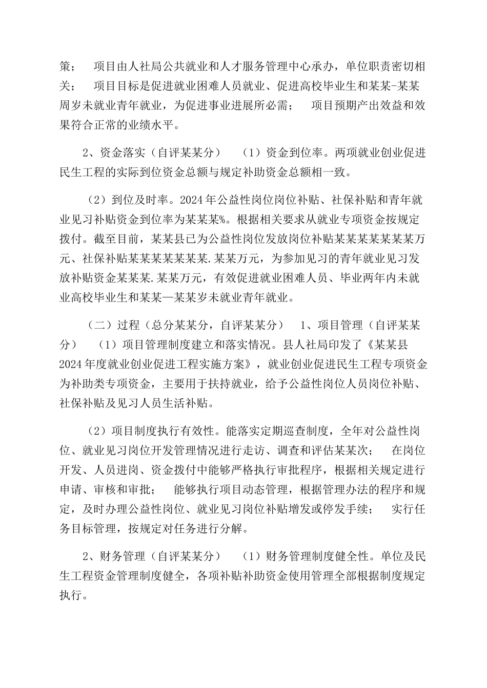 就业创业促进民生工程绩效评价自评情况报告范文_第2页