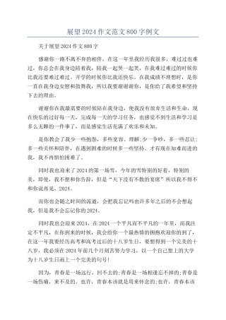展望2024作文范文800字例文