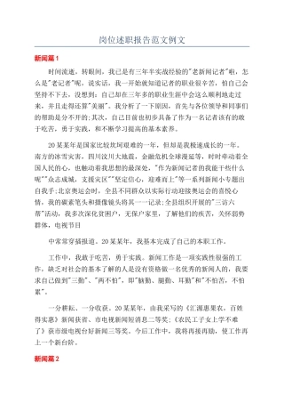 岗位述职报告范文例文