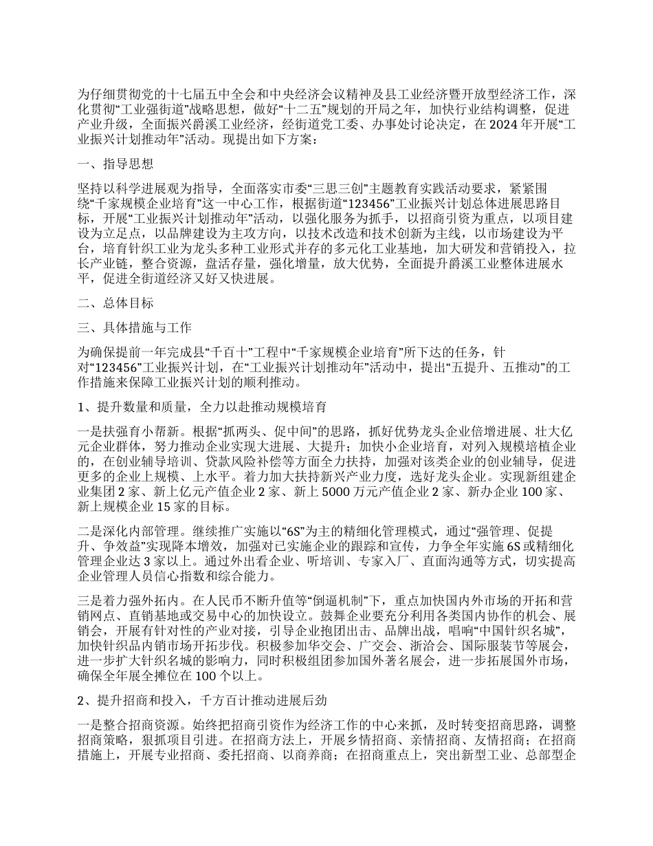 工业振兴规划建设活动方案_第1页