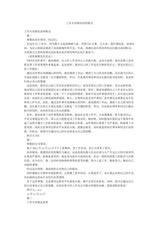 工作失误情况说明格式