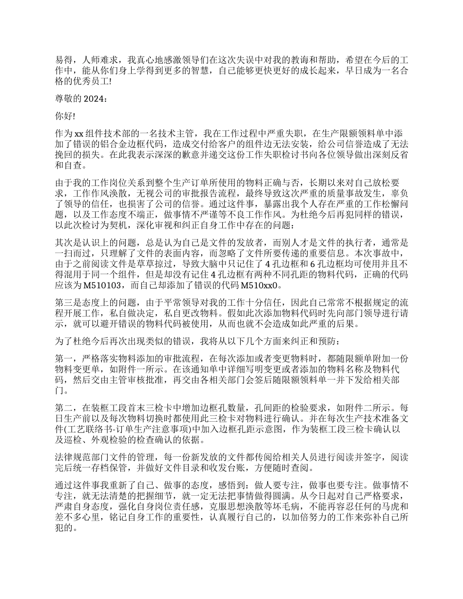 工作失误方面的检讨书_第2页