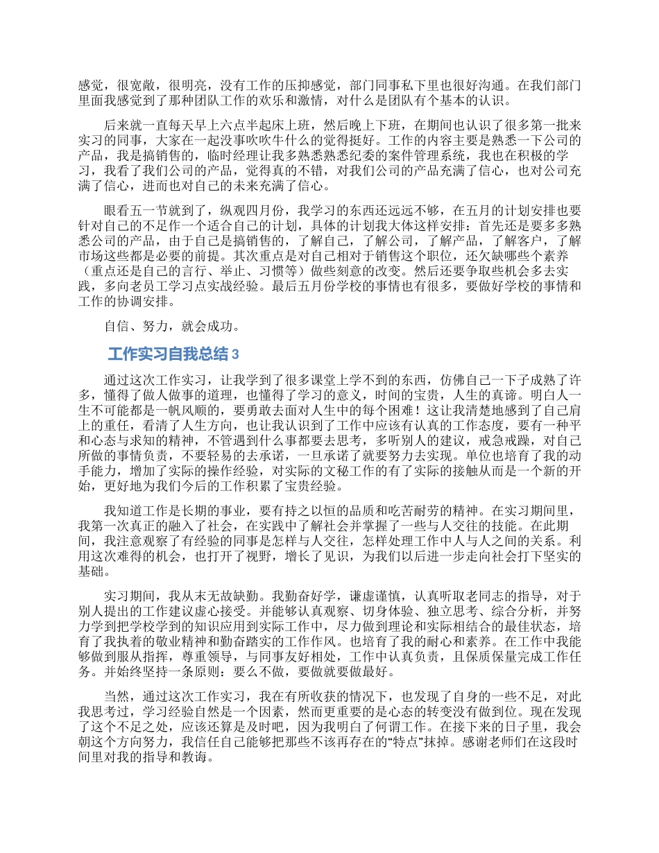 工作实习自我总结_第3页