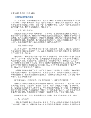 工作实习自我总结