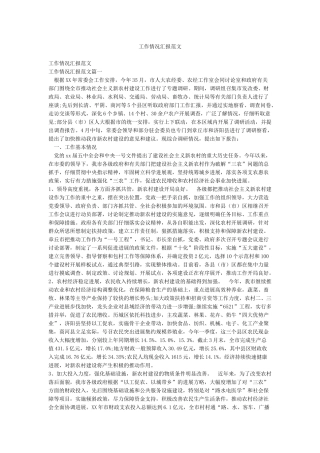 工作情况汇报范文