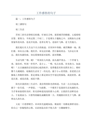 工作感悟的句子