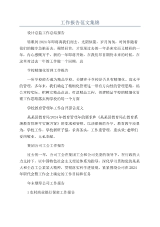 工作报告范文集锦
