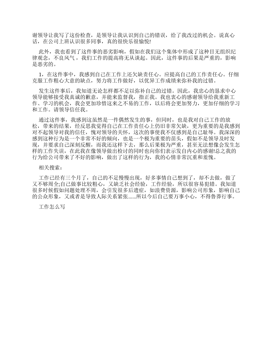 工作检讨书范例800字_第2页