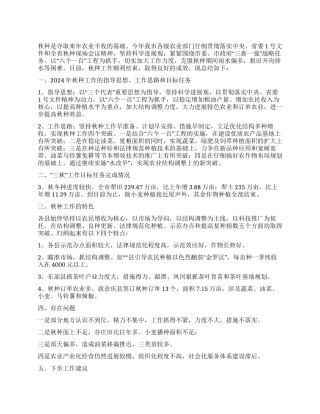 市2024年“三秋工作总结
