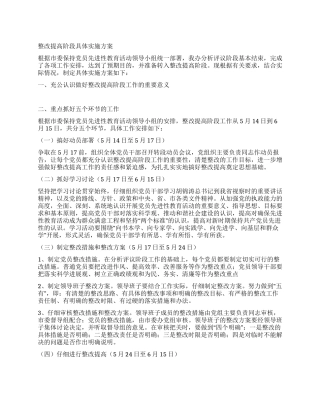 市委办整改提高阶段具体实施方案