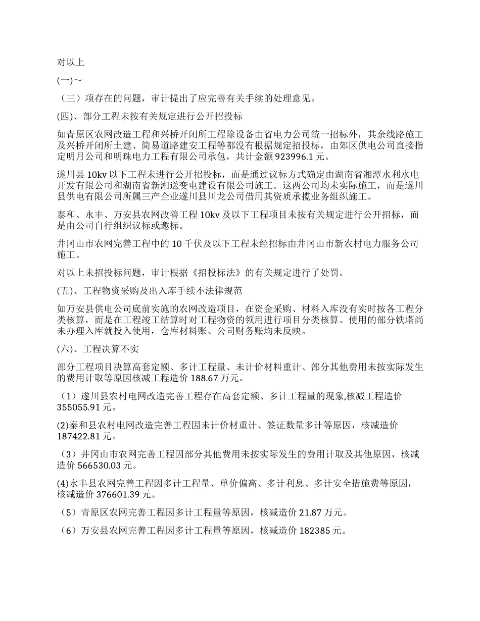 市审计局关于农网改造完善工程的审计报告_第2页