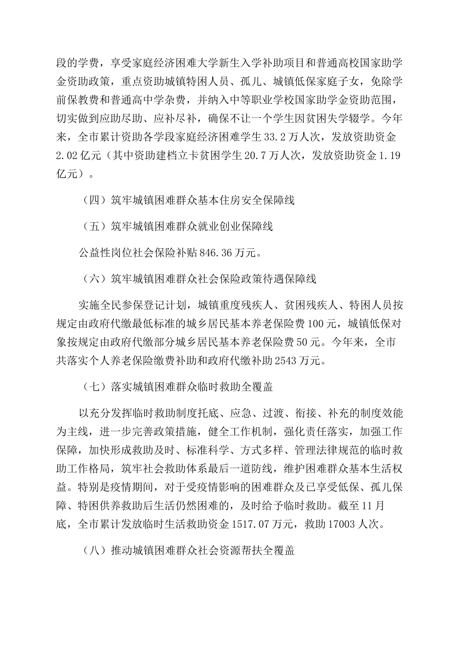 市开展城镇困难群众脱困解困工作情况汇报_第3页