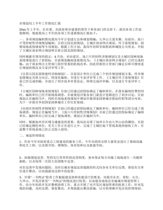 市规划局上半年工作情况汇报