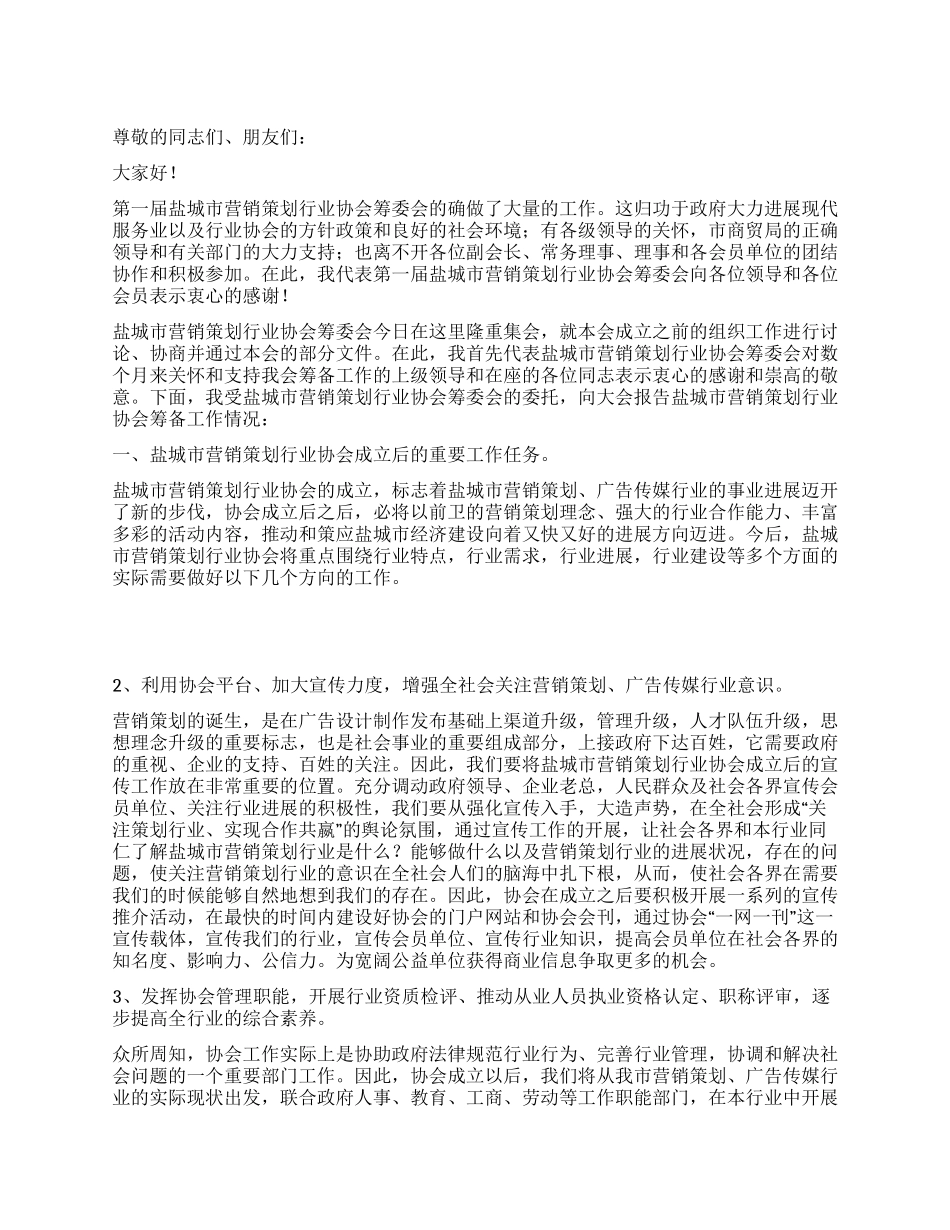 市营销策划行业协会筹备工作报告_第1页