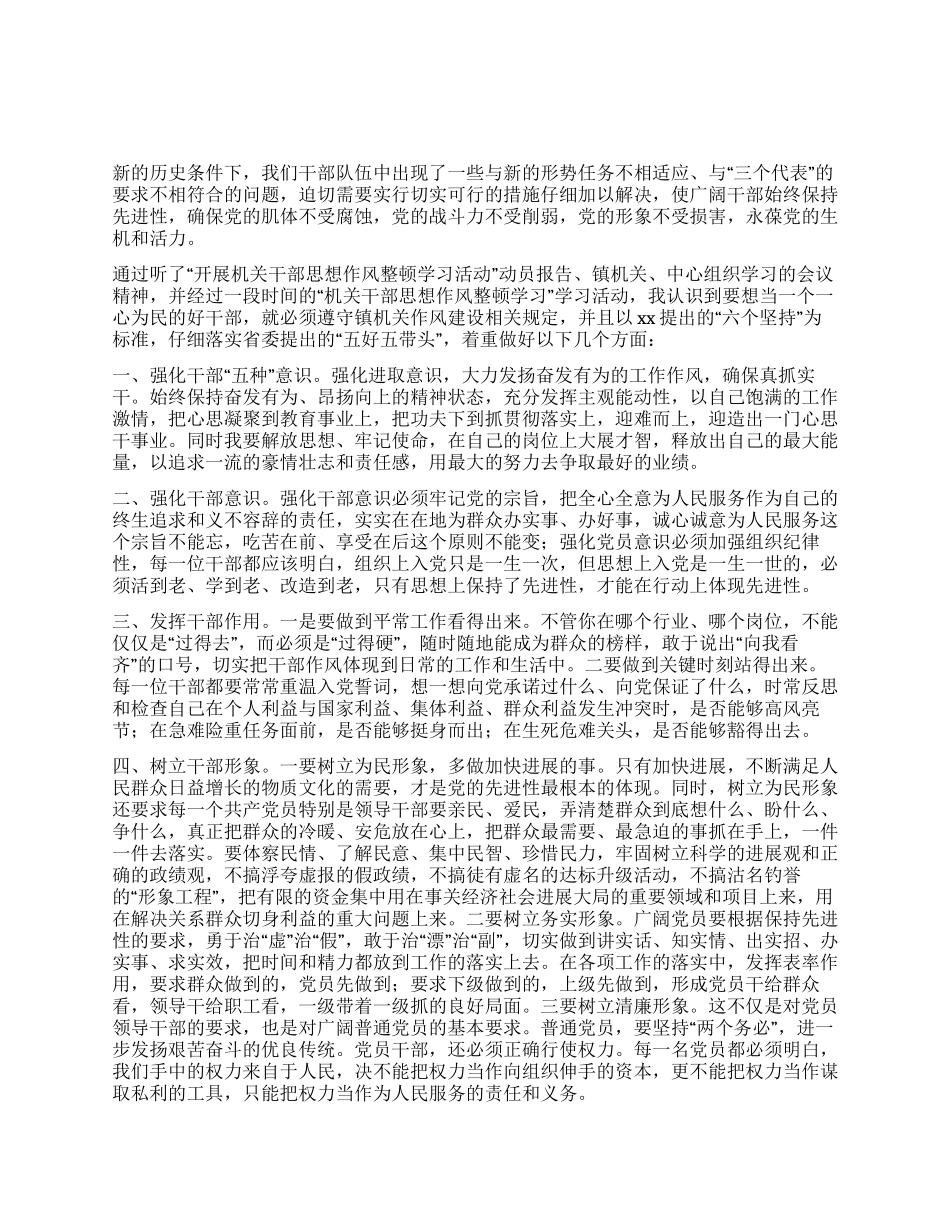 干部作风整顿心得体会_第1页