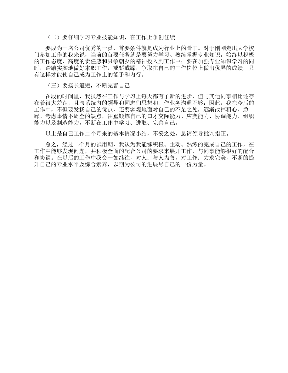 干部试用期转正述职报告_第2页