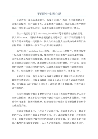 平面设计实训心得