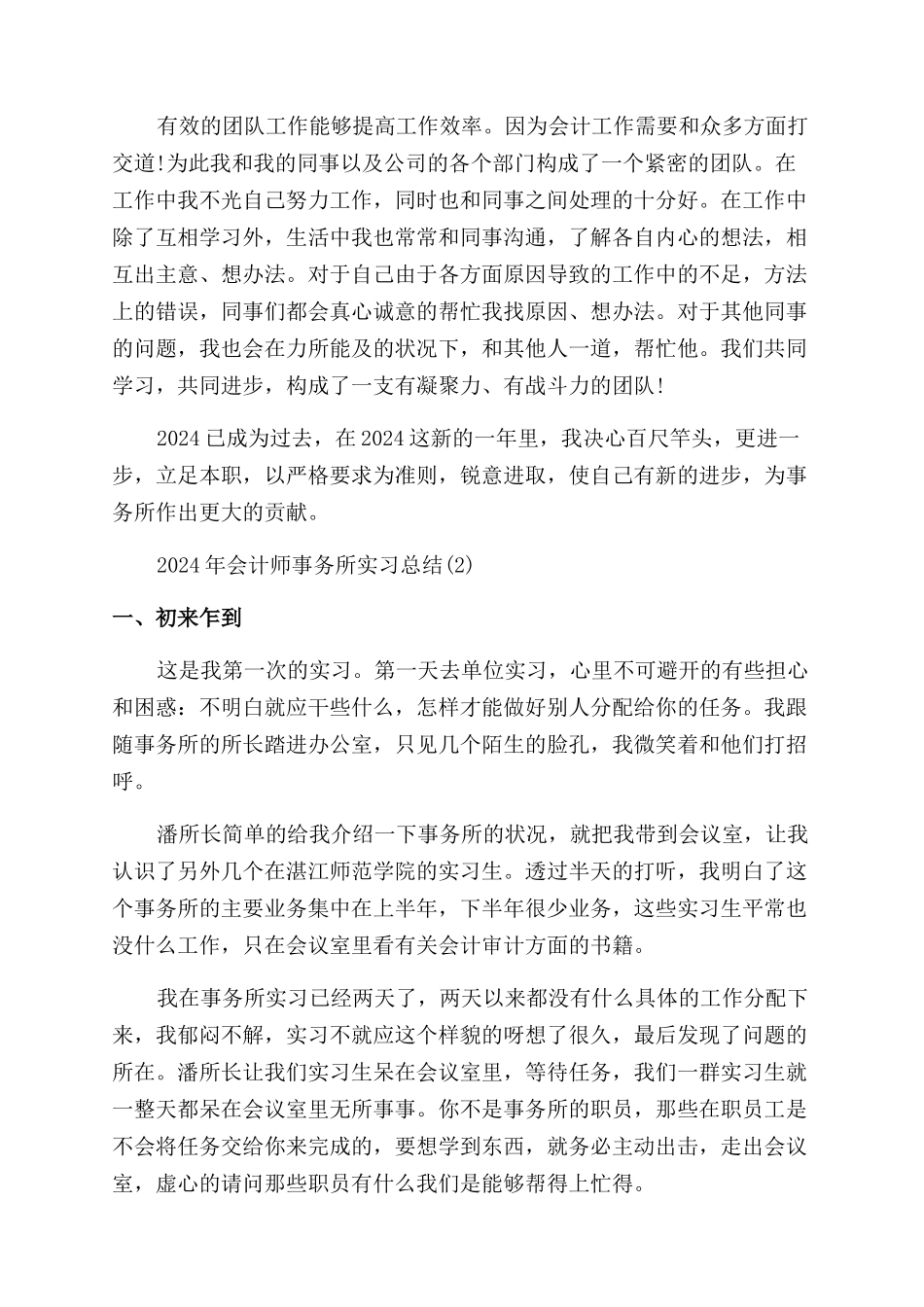 年会计师事务所实习总结范文_第2页