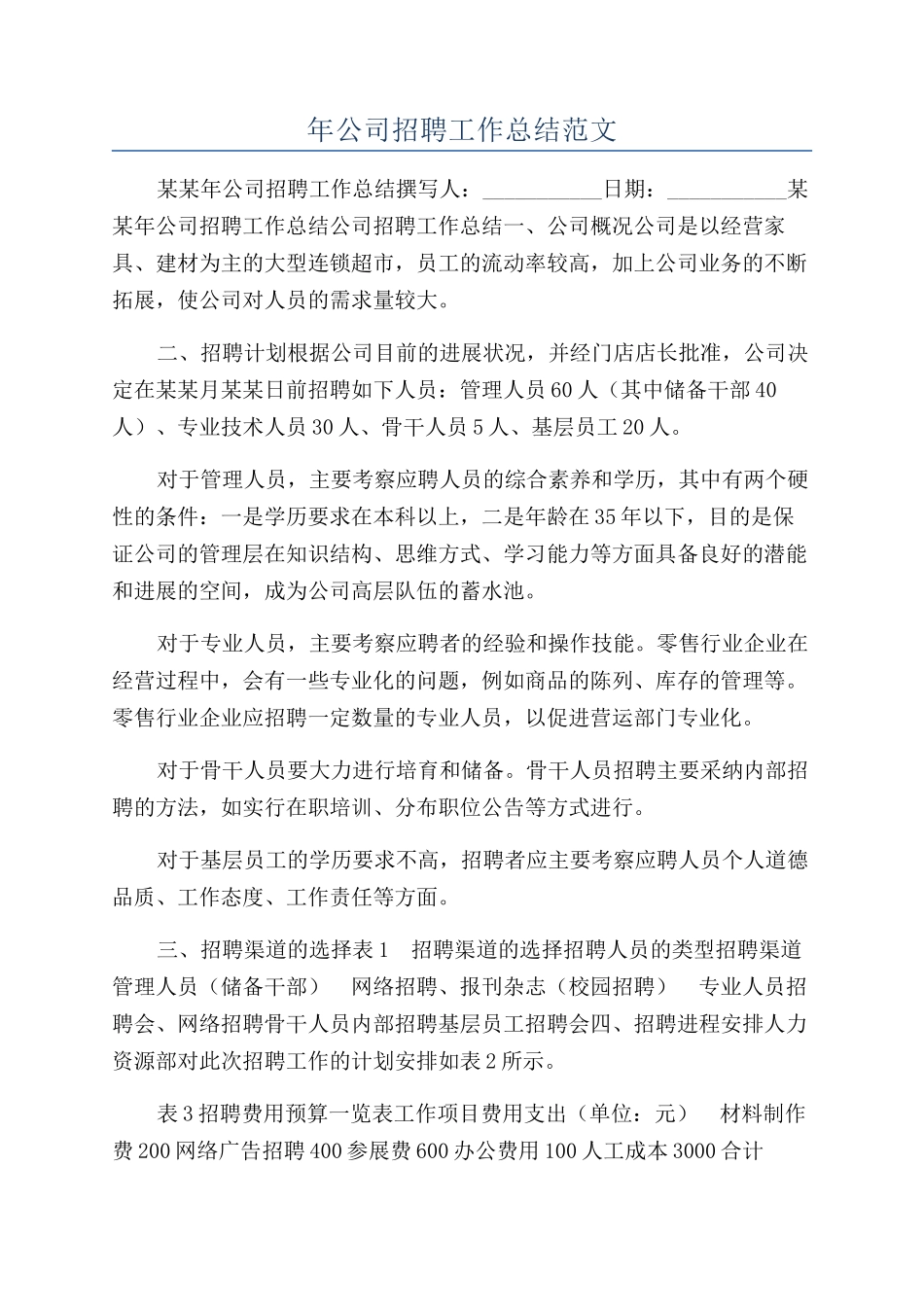 年公司招聘工作总结范文_第1页