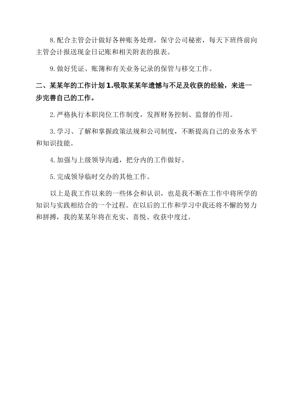 年出纳工作工作总结范文和计划_第2页