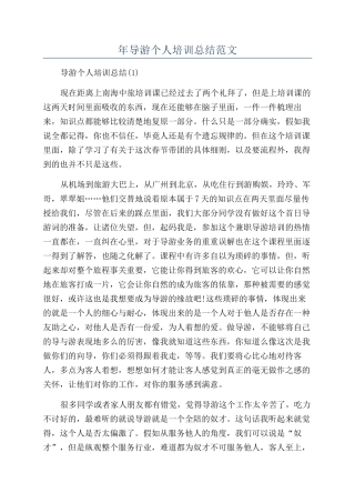 年导游个人培训总结范文