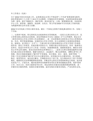 年工作计划(民政)