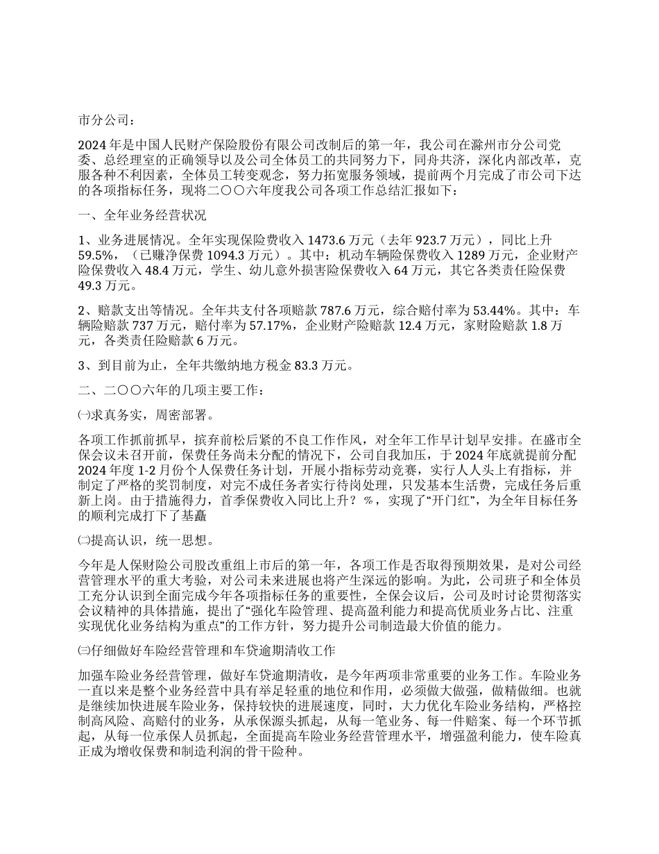 年度保险工作总结_第1页