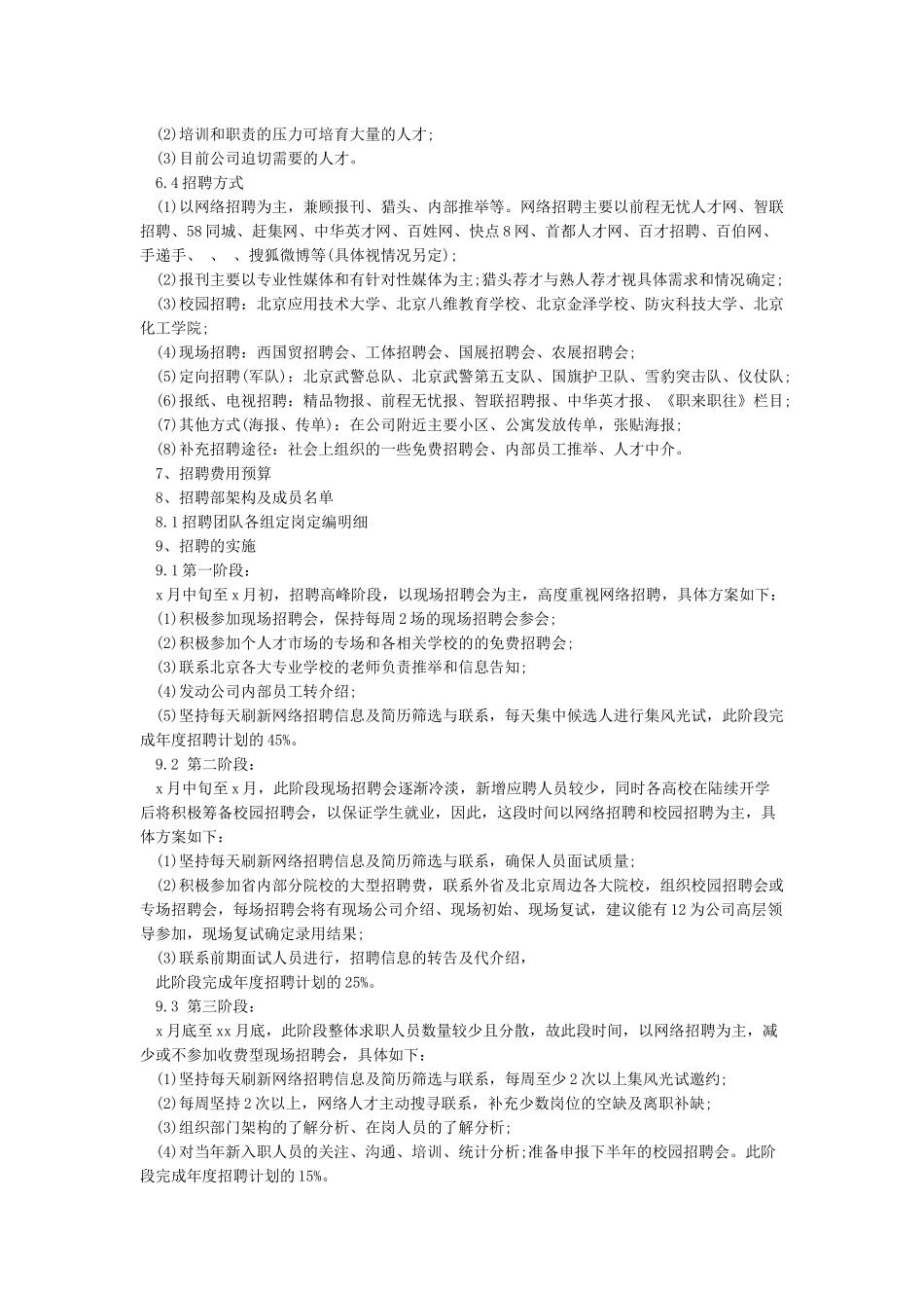 年度招聘计划方案_第2页